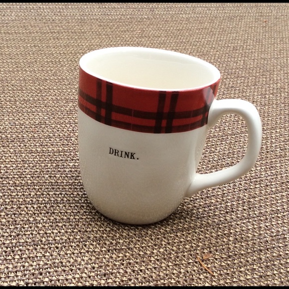 Rae Dunn Other - Rae Dunn mug by Magenta. Plaid rim trim. 16+ oz